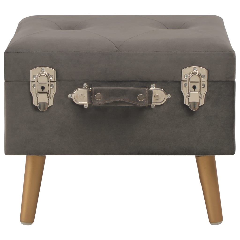 Tabouret de rangement 40 cm Gris Velours Bancs coffres vidaXL   