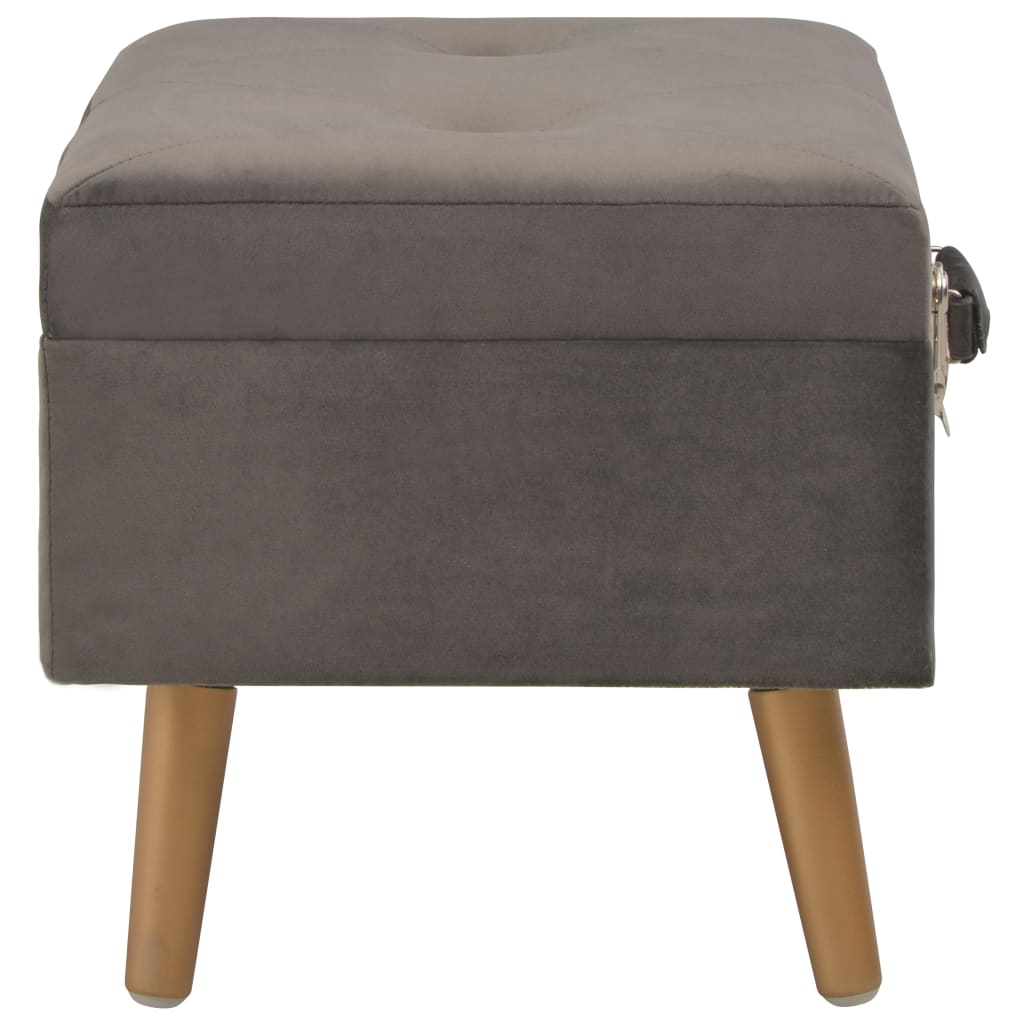 Tabouret de rangement 40 cm Gris Velours Bancs coffres vidaXL   