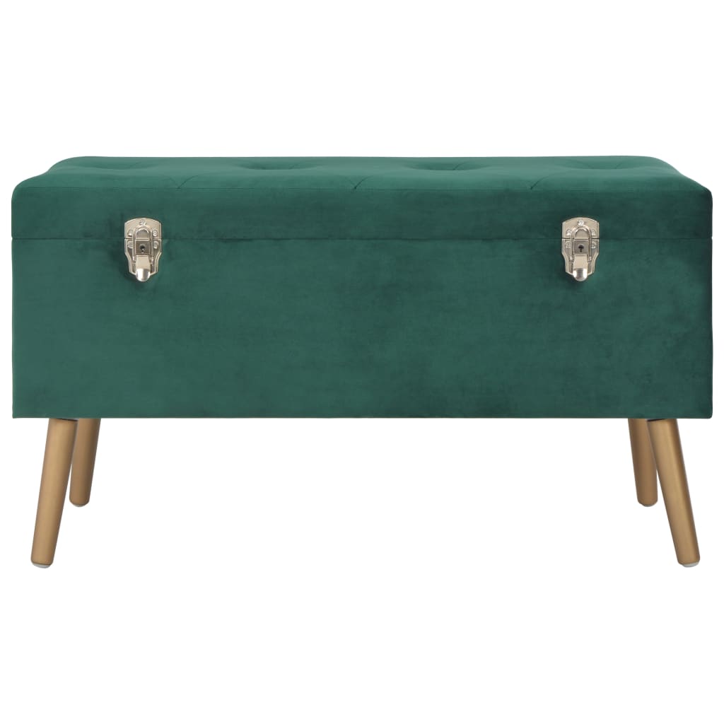 Tabourets de rangement lot de 3 Vert Velours Bancs coffres vidaXL   