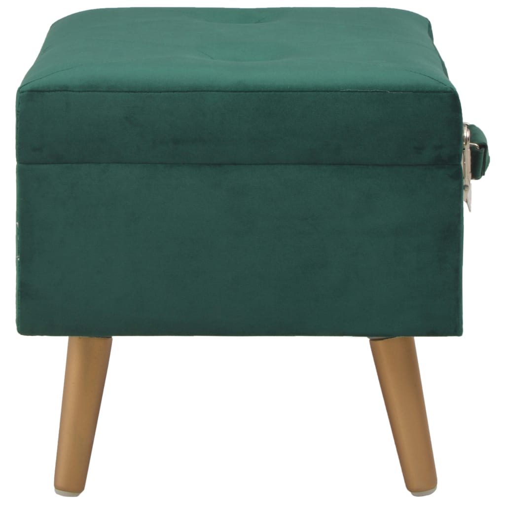 Tabourets de rangement lot de 3 Vert Velours Bancs coffres vidaXL   