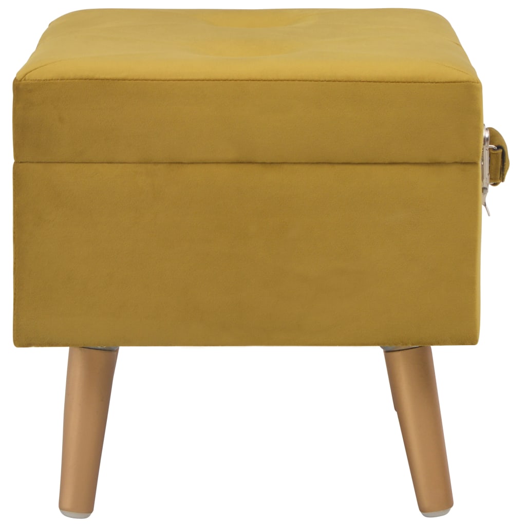 Tabourets de rangement lot de 3 Jaune moutarde Velours Bancs coffres vidaXL   