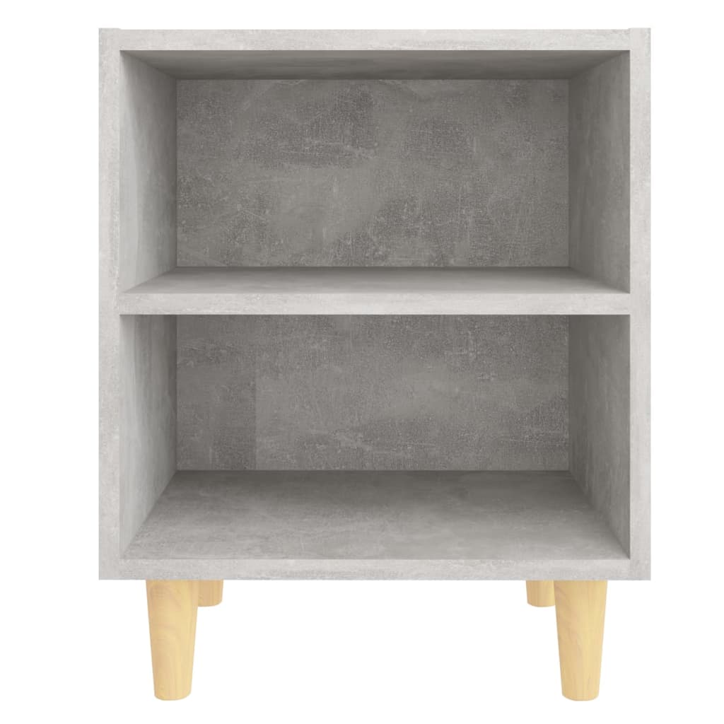 Tables de chevet avec pieds en bois 2 pcs Gris béton 40x30x50cm Tables de chevet vidaXL