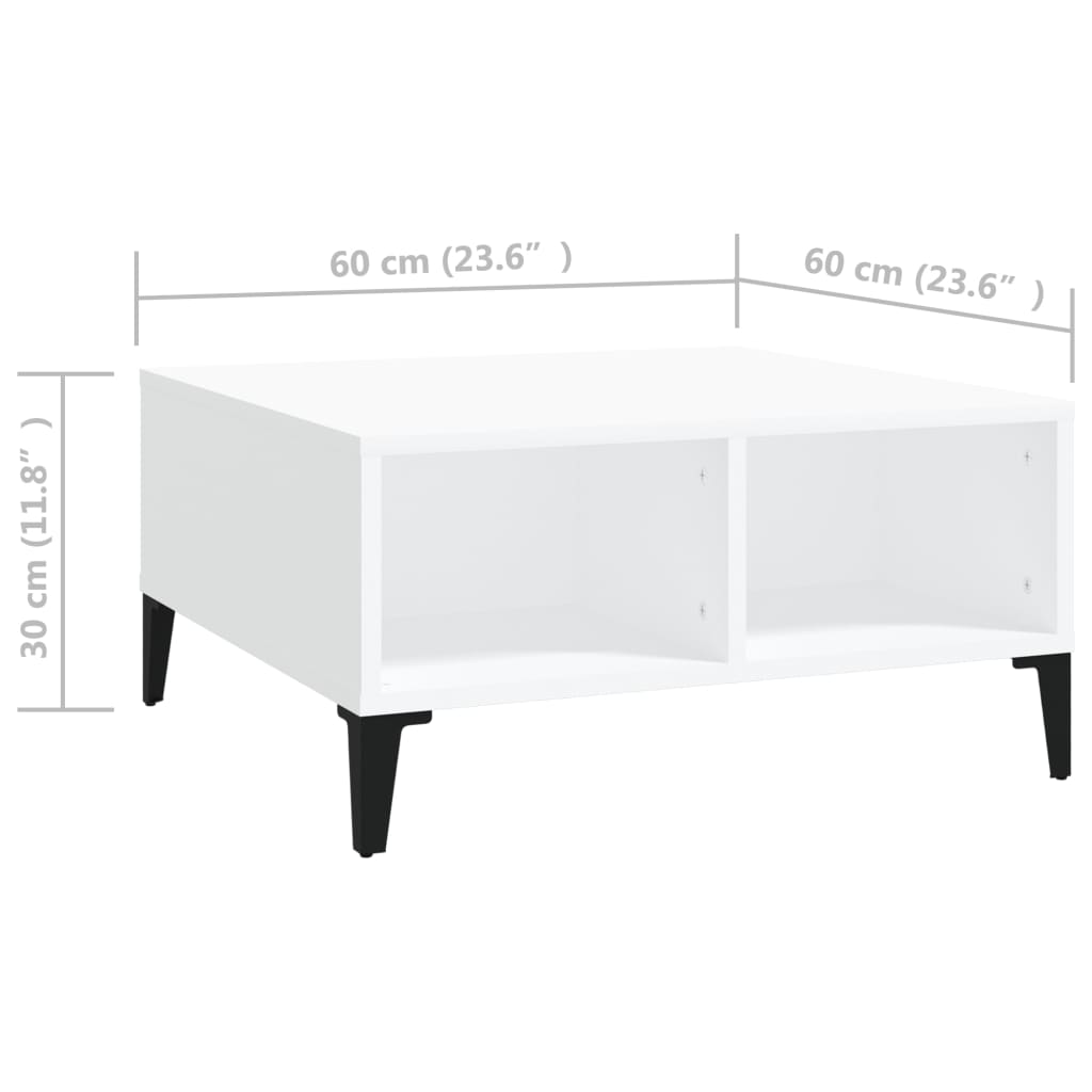 Table basse Blanc 60x60x30 cm Aggloméré Tables basses vidaXL   