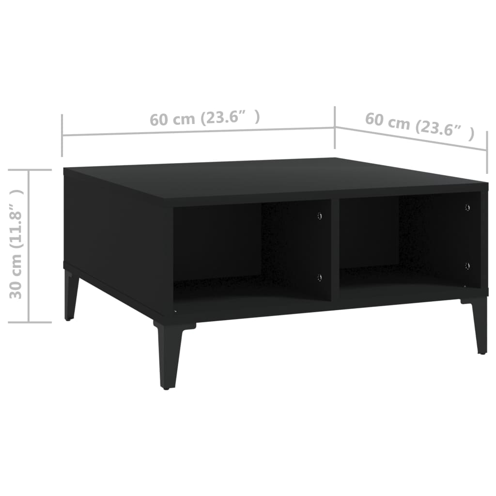 Table basse Noir 60x60x30 cm Aggloméré Tables basses vidaXL   