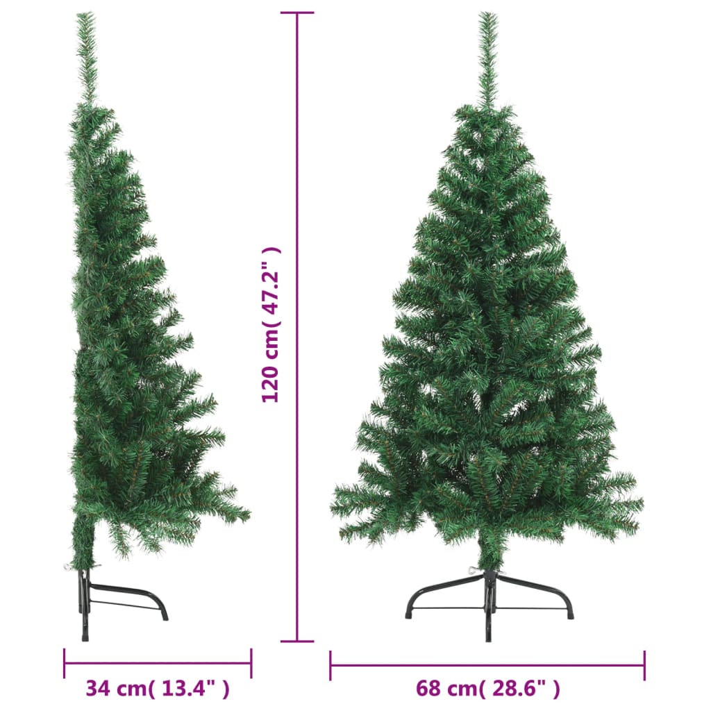 Sapin de Noël artificiel moitié avec support vert 120 cm PVC - Xios Store SNC