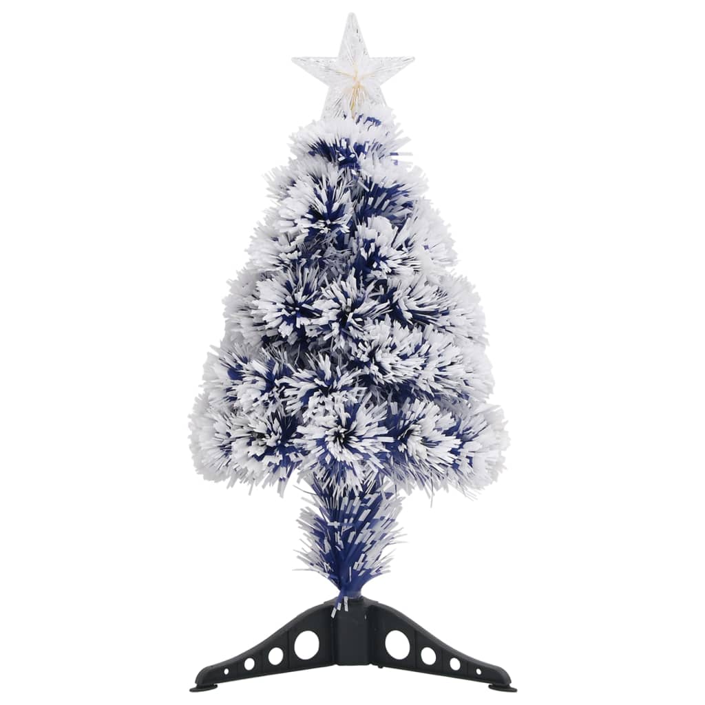 Arbre de Noël artificiel pré-éclairé blanc/bleu fibre optique - Xios Store SNC