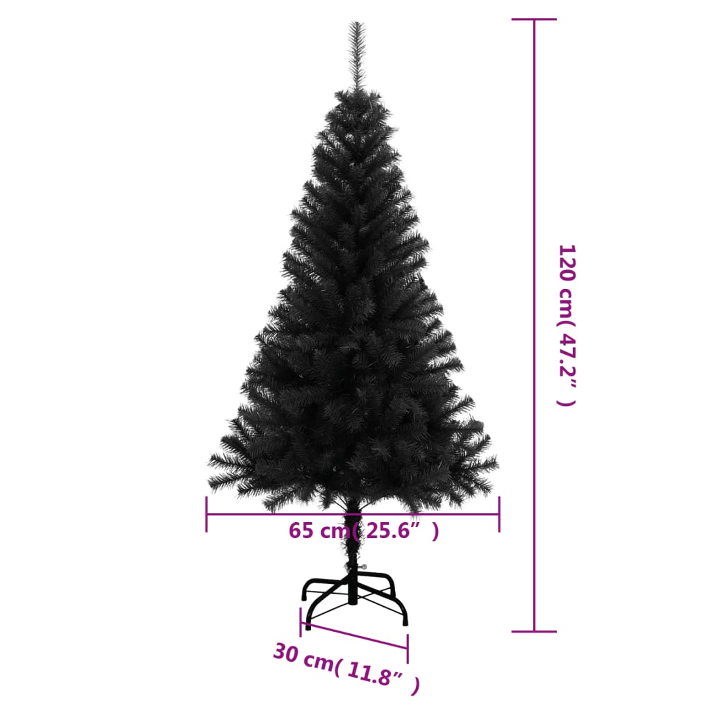 Sapin de Noël artificiel avec support noir 120 cm PVC - Xios Store SNC