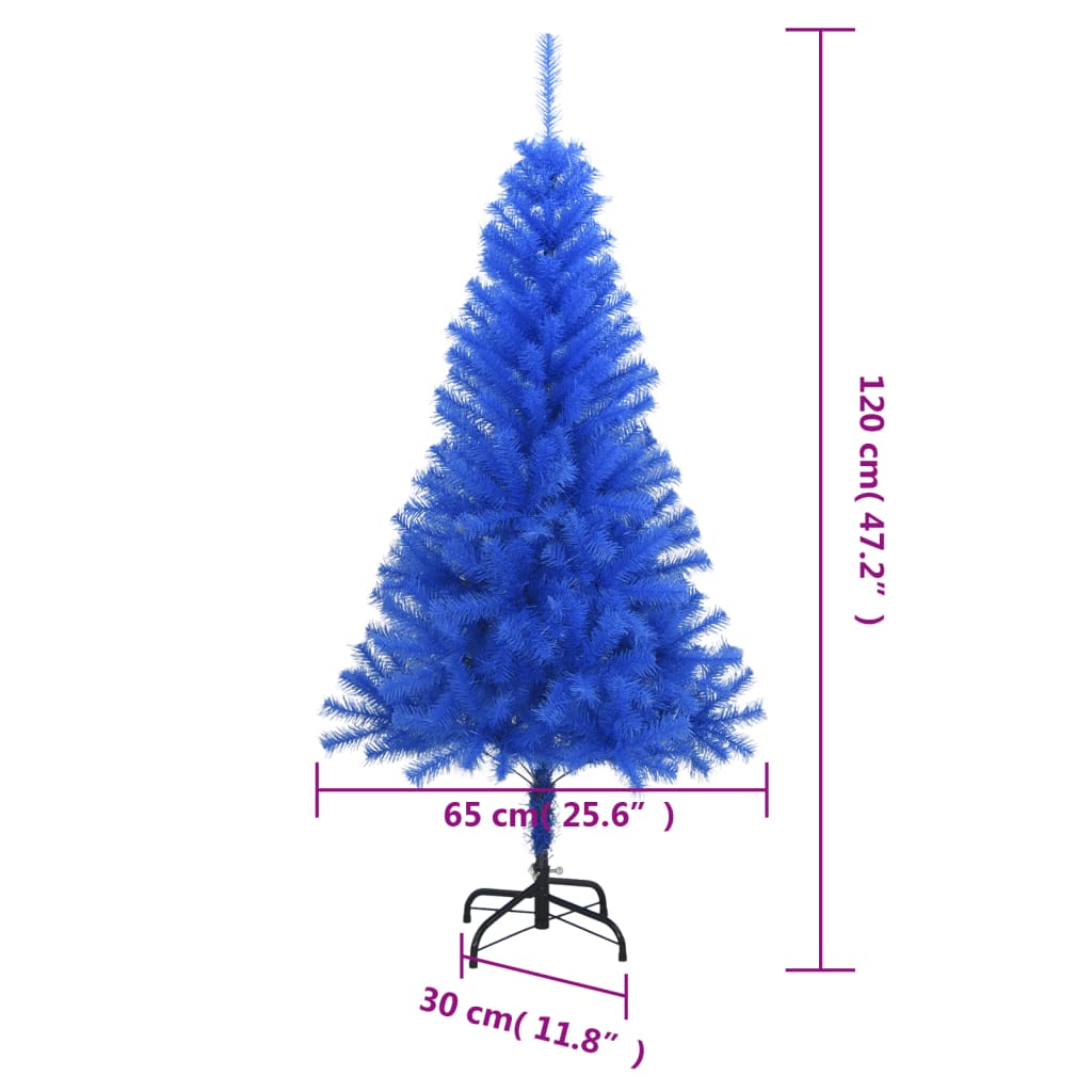 Sapin de Noël artificiel avec support bleu 120 cm PVC - Xios Store SNC