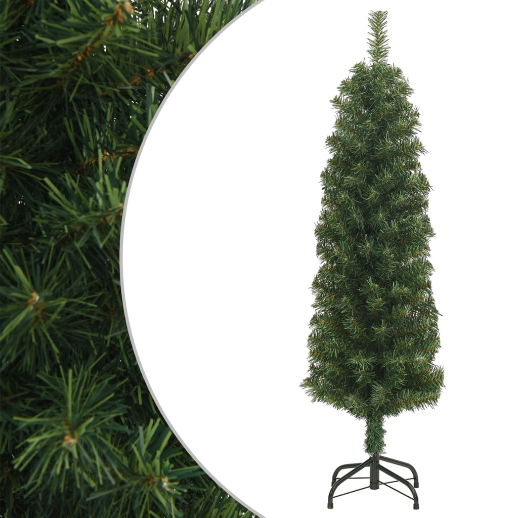 Sapin de Noël artificiel mince avec support vert 120 cm PVC - Xios Store SNC