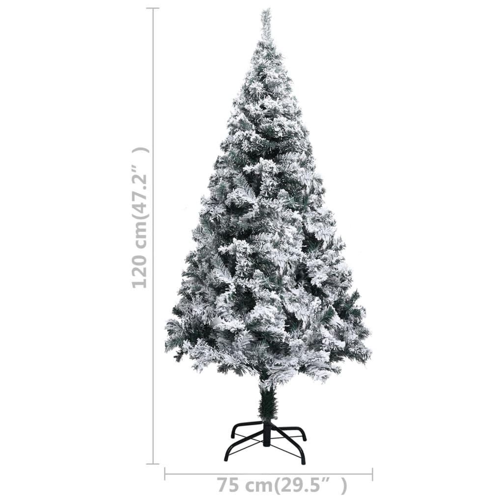 Sapin de Noël artificiel avec neige floquée vert 120 cm PVC - Xios Store SNC