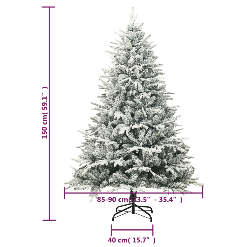 Sapin de Noël artificiel à flocons de neige Vert 150 cm PVC/PE - Xios Store SNC