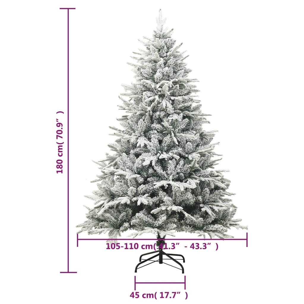 Sapin de Noël artificiel à flocons de neige Vert 180 cm PVC/PE - Xios Store SNC