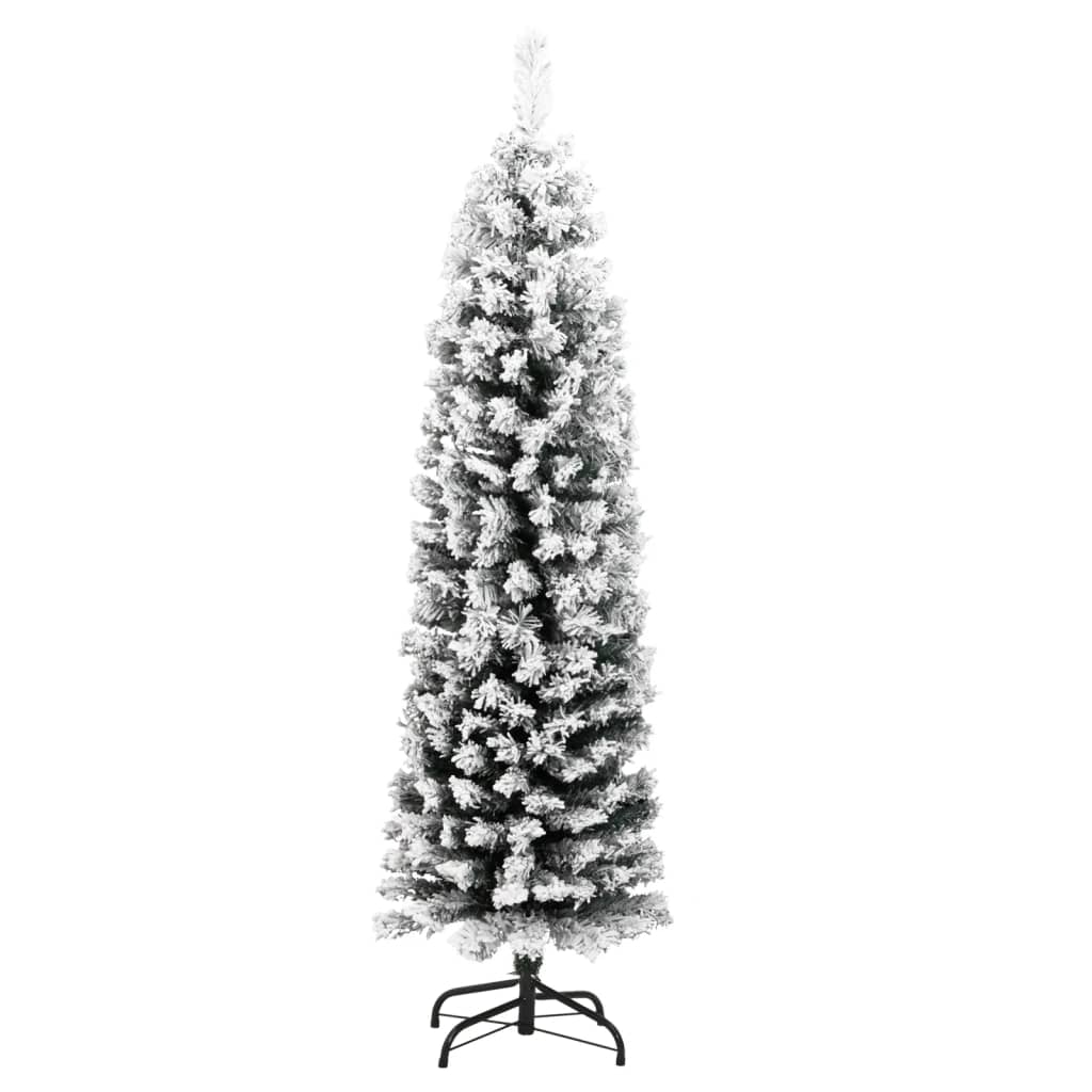 Sapin de Noël artificiel mince flocon de neige vert 120 cm PVC - Xios Store SNC