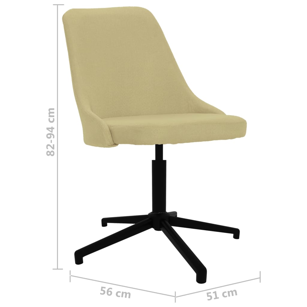 Chaise pivotante de salle à manger Vert Tissu Chaises de cuisine vidaXL   