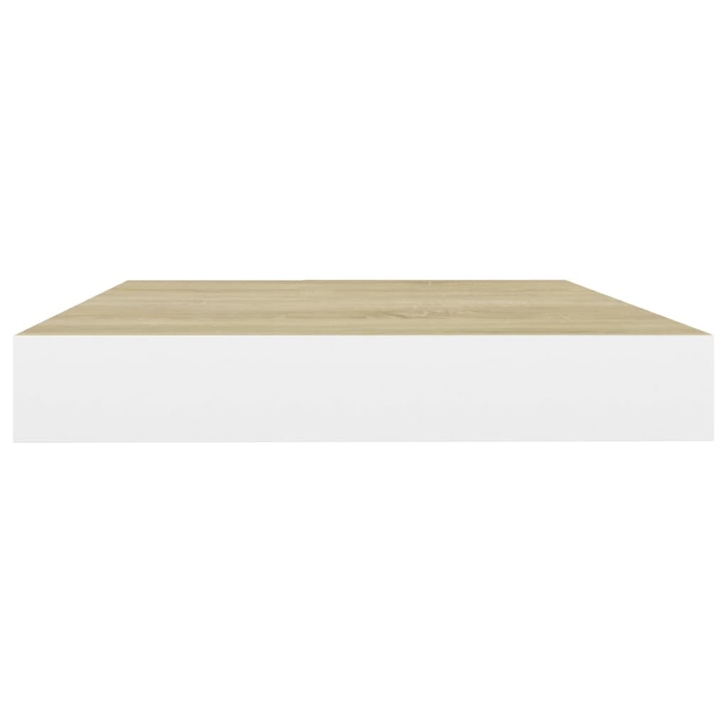 Étagères flottantes 2 pcs chêne et blanc 50x23x3,8 cm MDF Étagères murales & corniches vidaXL   