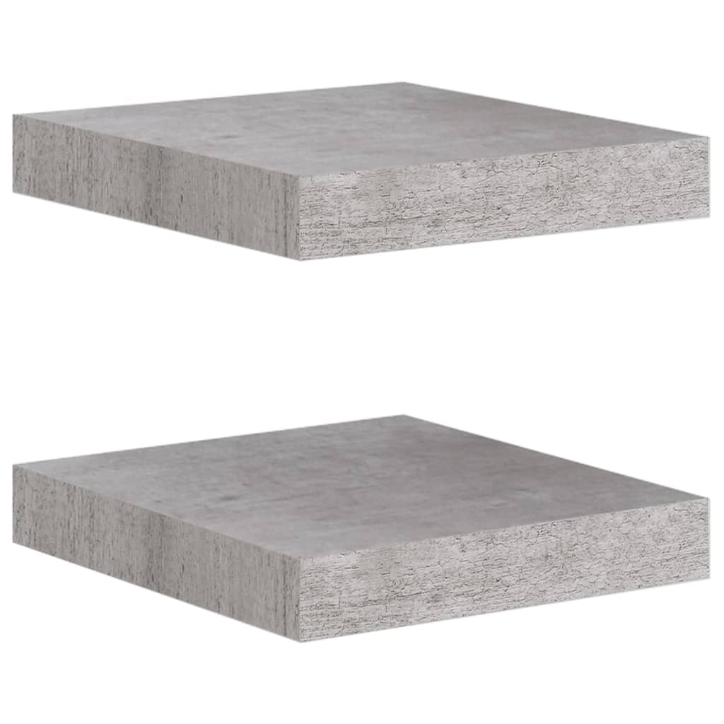 Étagères murales flottantes 2 pcs gris béton 23x23,5x3,8 cm MDF Étagères murales & corniches vidaXL   