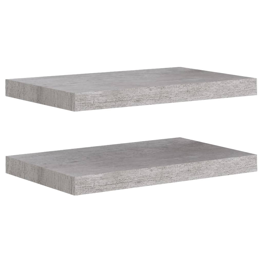 Étagères murales flottantes 2 pcs gris béton 50x23x3,8 cm MDF Étagères murales & corniches vidaXL   