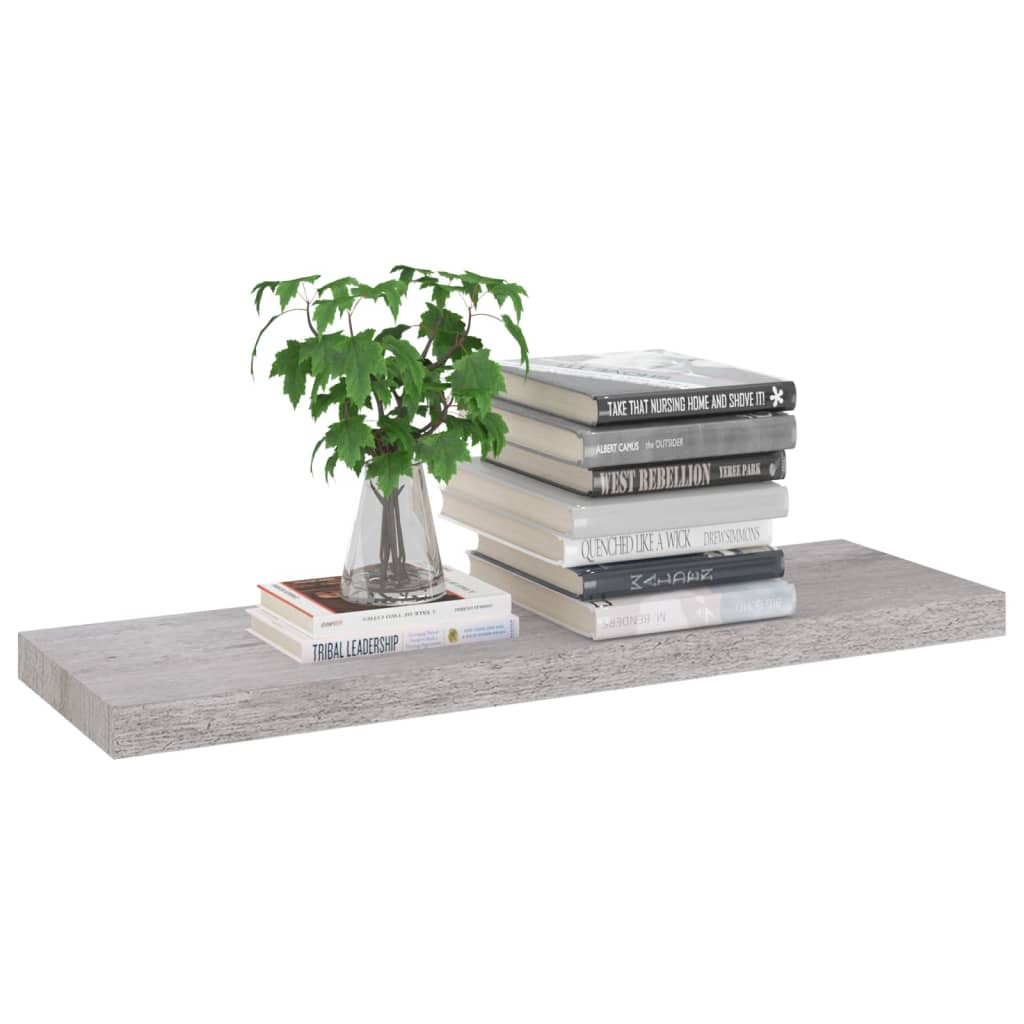 Étagère murale flottante Gris béton 80x23,5x3,8 cm MDF Étagères murales & corniches vidaXL   