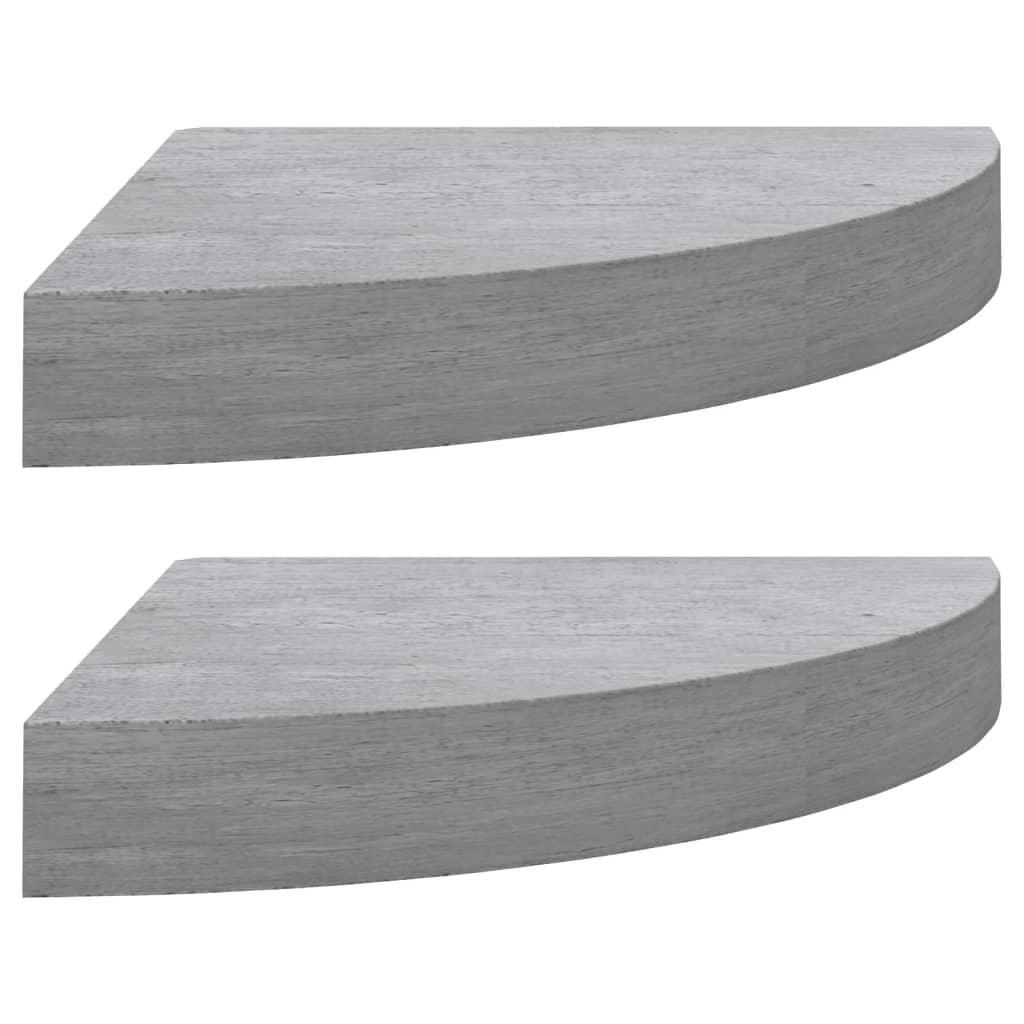 Étagères d'angle murales 2 pcs Gris béton 25x25x3,8 cm MDF Étagères murales & corniches vidaXL   