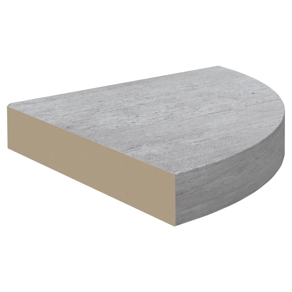 Étagères d'angle murales 2 pcs Gris béton 25x25x3,8 cm MDF Étagères murales & corniches vidaXL   