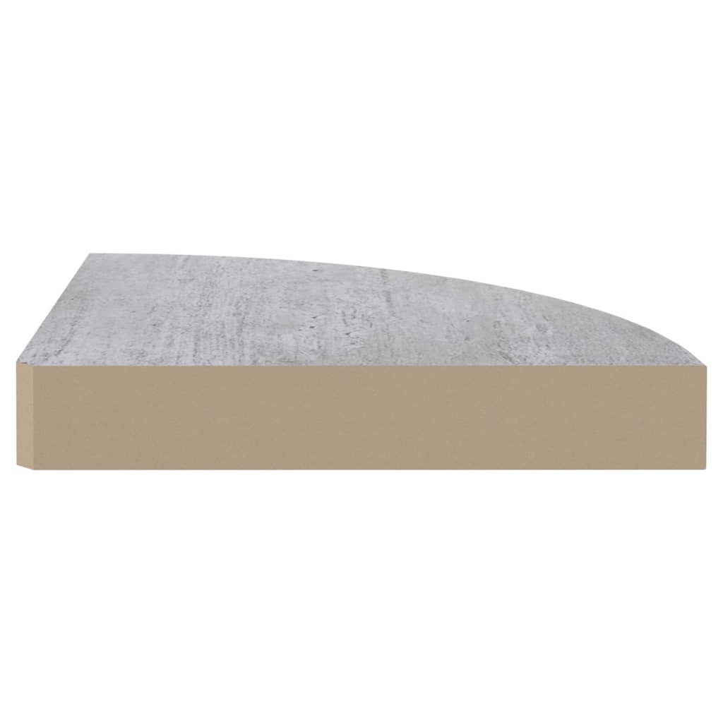 Étagères d'angle murales 2 pcs Gris béton 25x25x3,8 cm MDF Étagères murales & corniches vidaXL   