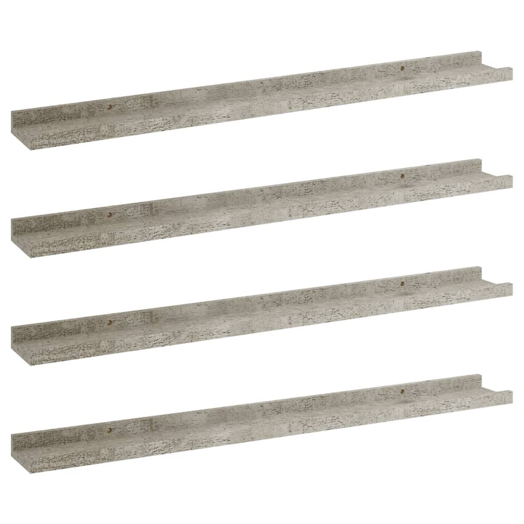 Étagères murales 4 pcs Gris béton 80x9x3 cm - Xios Store SNC