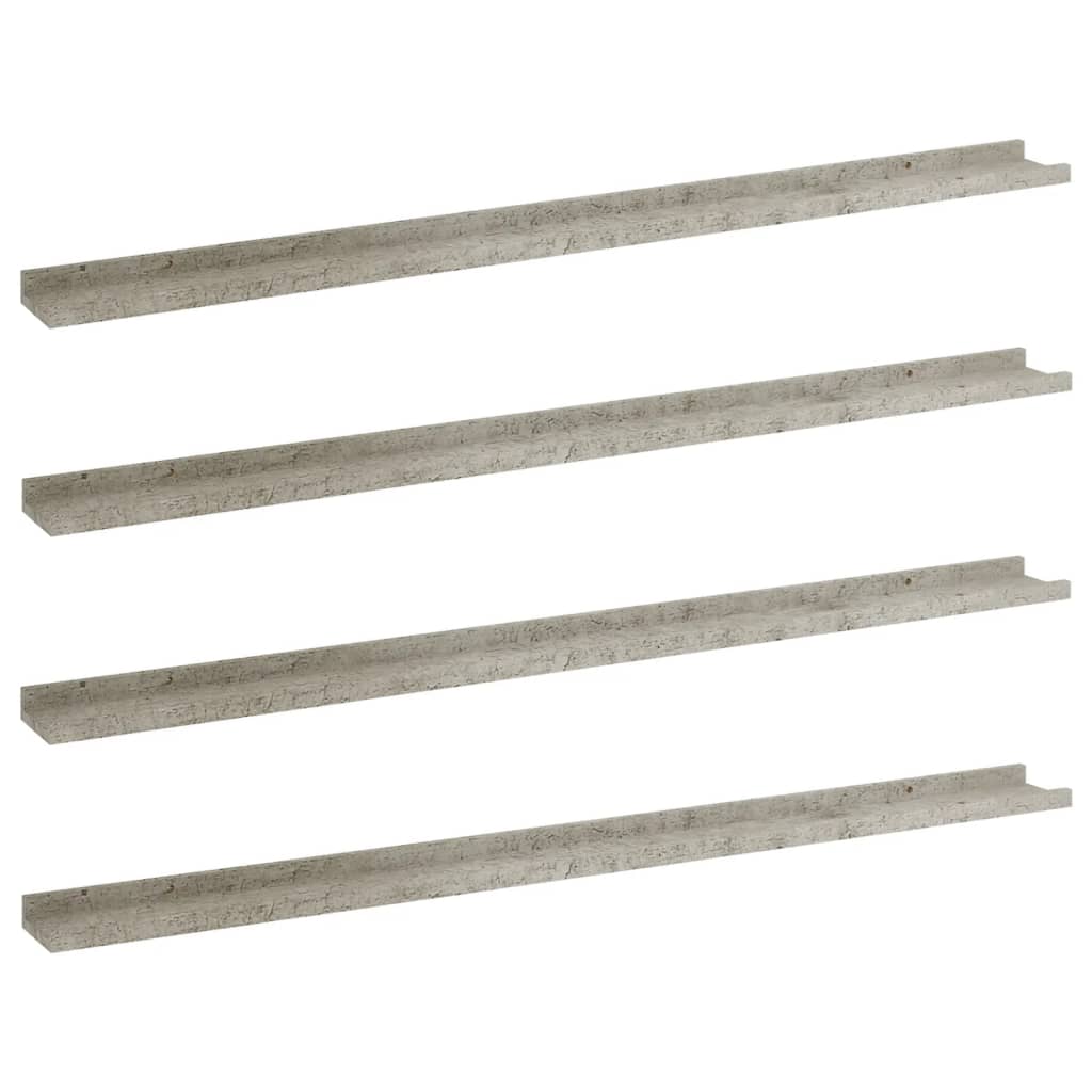 Étagères murales 4 pcs Gris béton 115x9x3 cm - Xios Store SNC