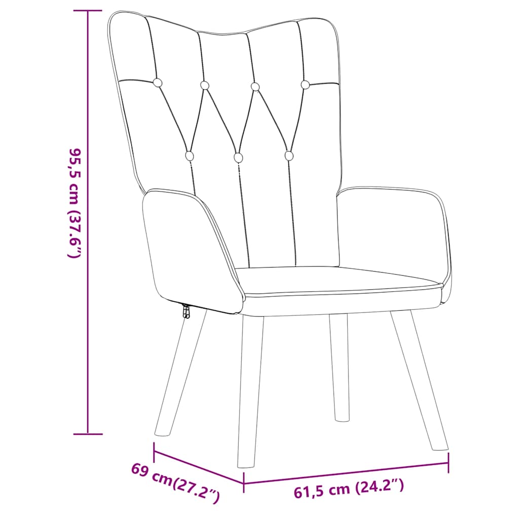 Chaise de relaxation avec tabouret Gris foncé Tissu Fauteuils vidaXL   