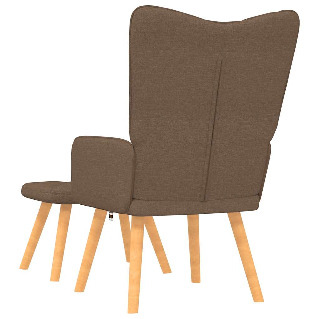 Chaise de relaxation avec tabouret Marron Tissu Fauteuils vidaXL   