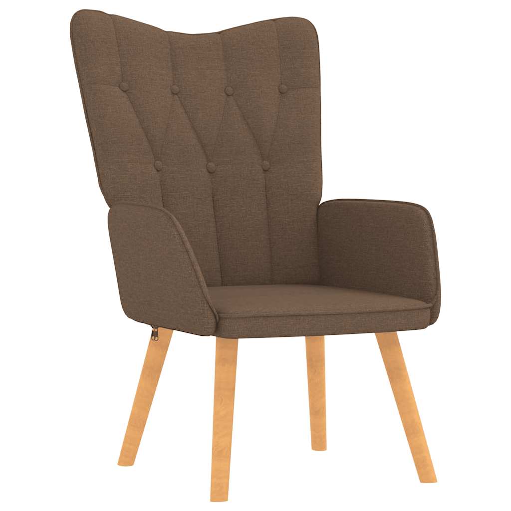 Chaise de relaxation avec tabouret Marron Tissu Fauteuils vidaXL   