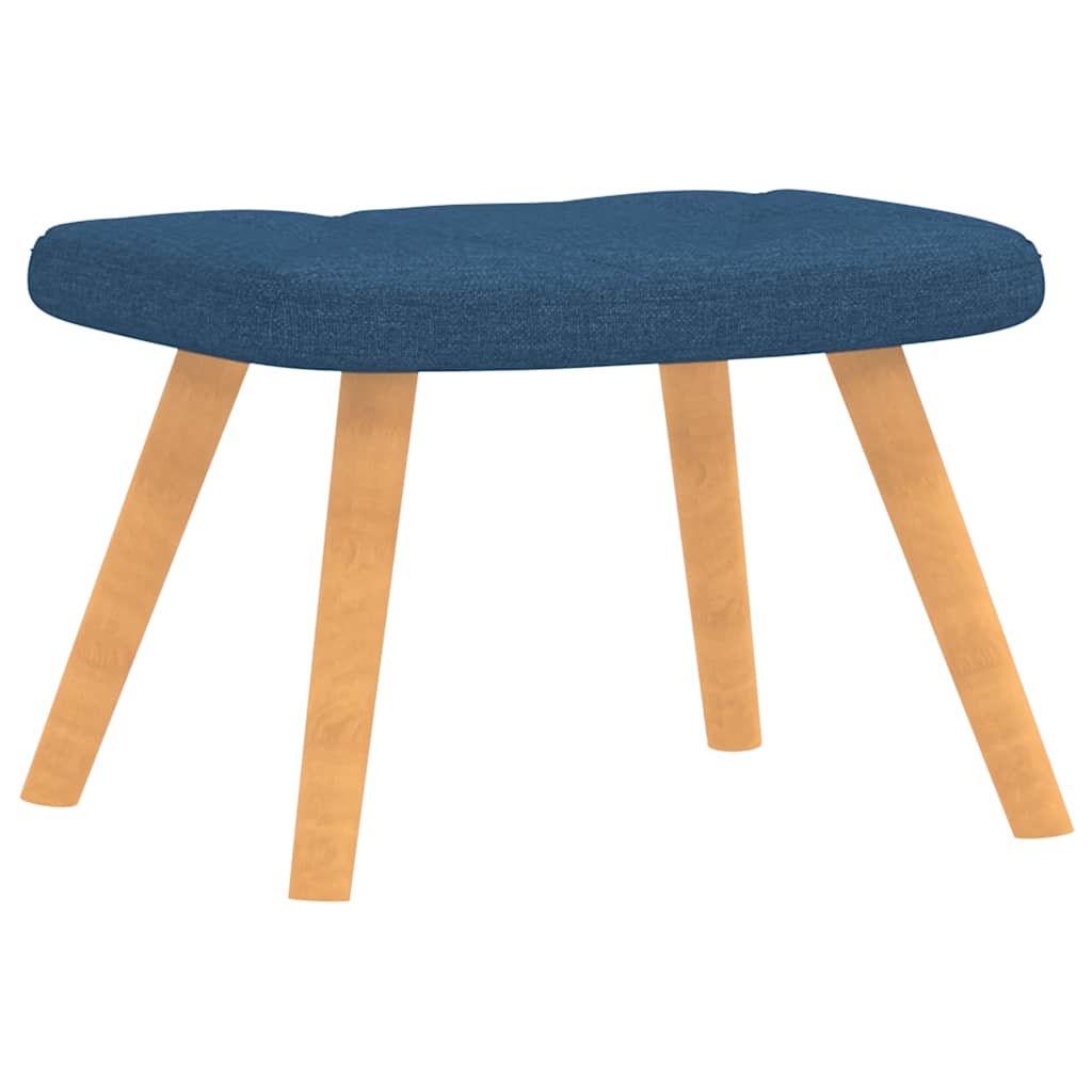 Chaise de relaxation avec tabouret Bleu Tissu Fauteuils vidaXL   