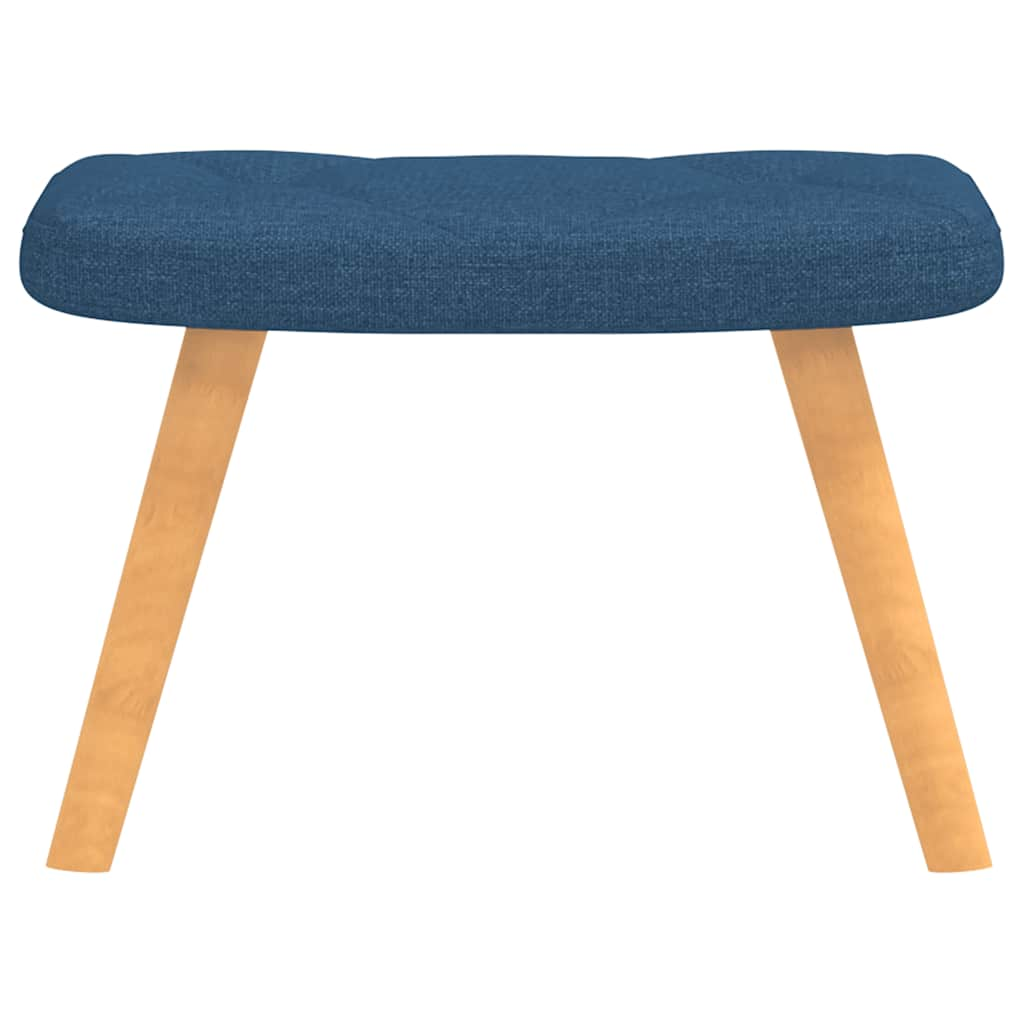 Chaise de relaxation avec tabouret Bleu Tissu Fauteuils vidaXL   