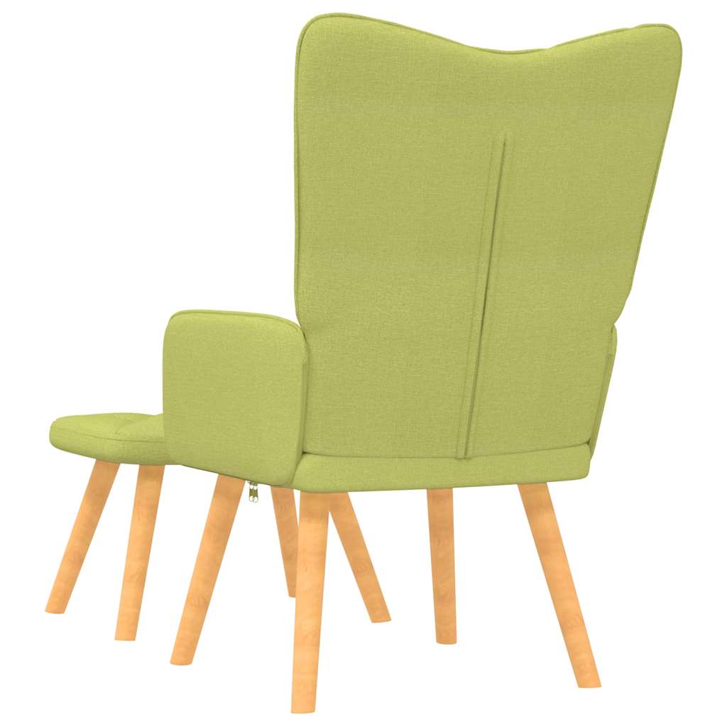 Chaise de relaxation avec tabouret Vert Tissu Fauteuils vidaXL   