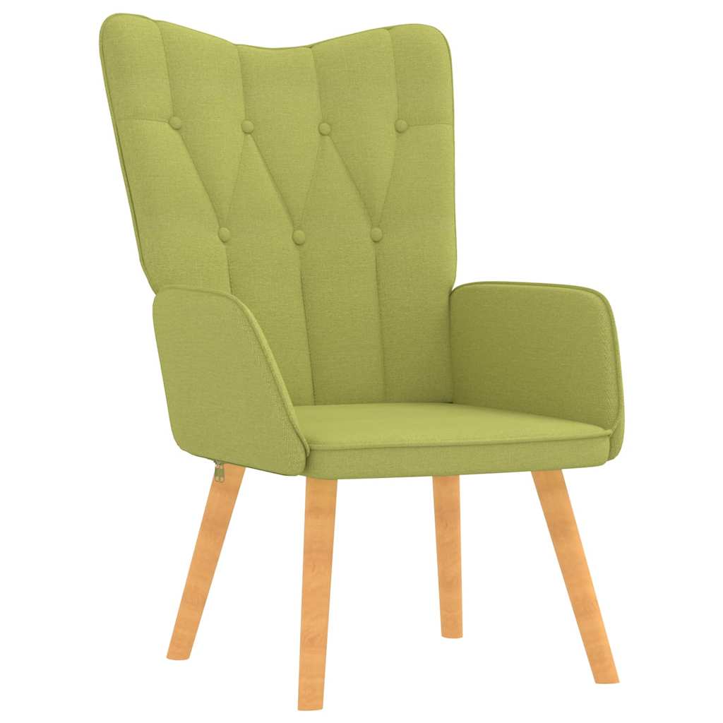 Chaise de relaxation avec tabouret Vert Tissu Fauteuils vidaXL   