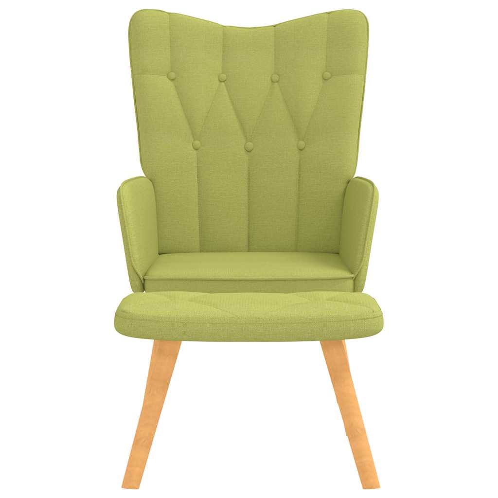 Chaise de relaxation avec tabouret Vert Tissu Fauteuils vidaXL   