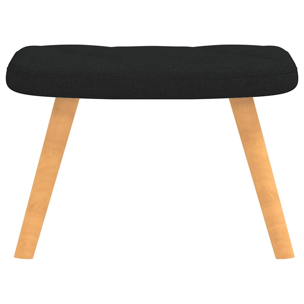 Chaise de relaxation avec tabouret Noir Tissu Fauteuils vidaXL   