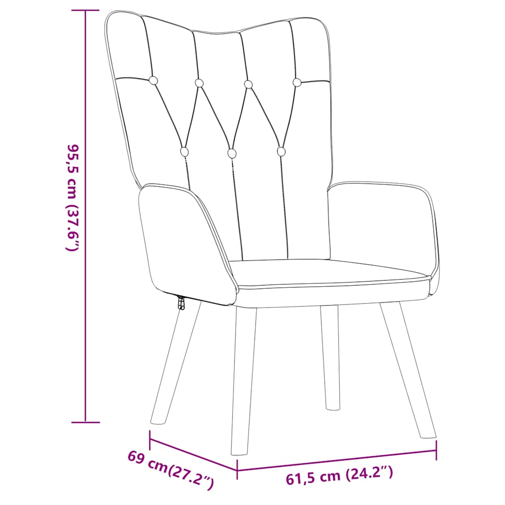 Chaise de relaxation avec tabouret Noir Tissu Fauteuils vidaXL   