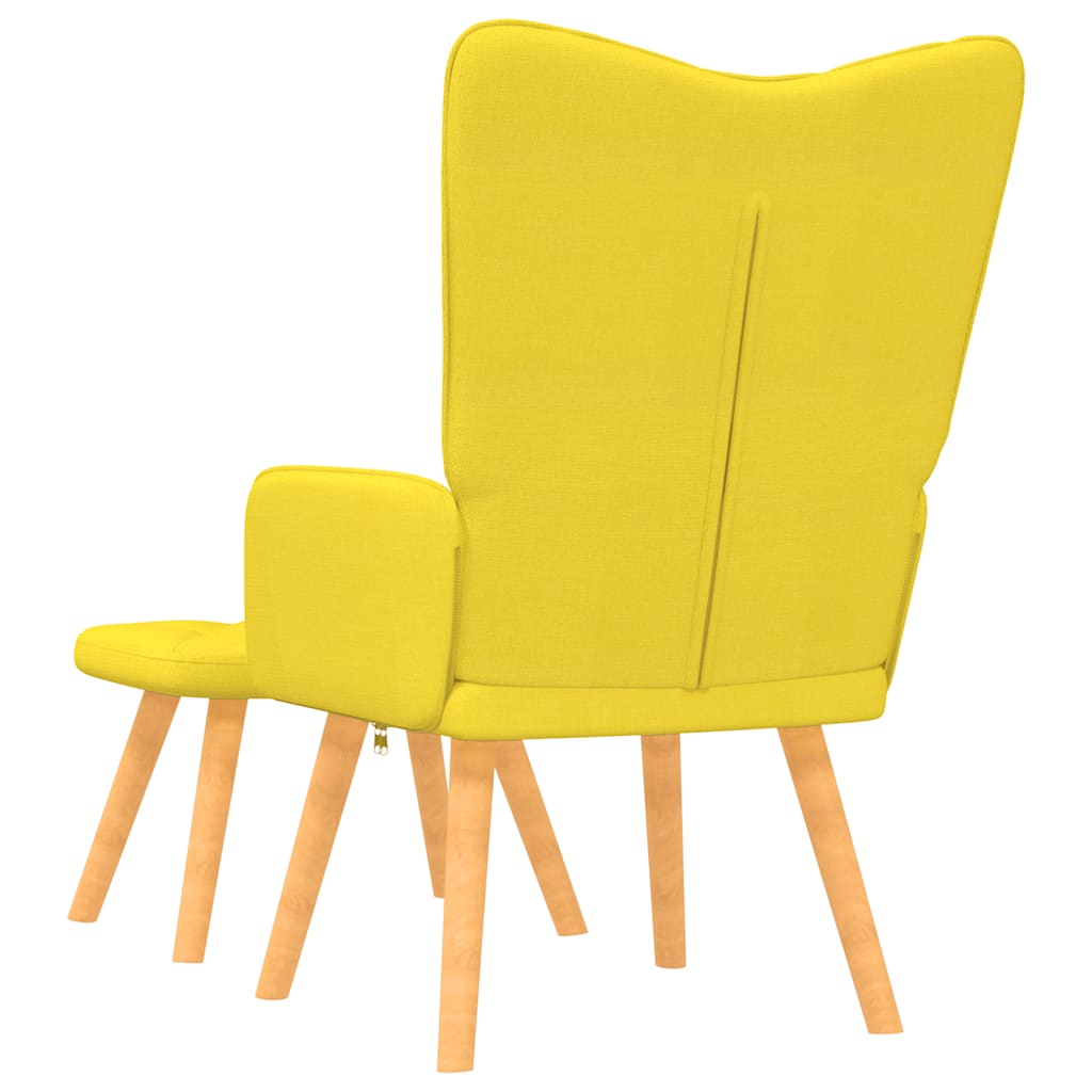 Chaise de relaxation avec tabouret Jaune moutarde Tissu Fauteuils vidaXL   