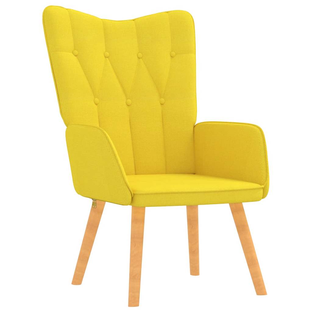 Chaise de relaxation avec tabouret Jaune moutarde Tissu Fauteuils vidaXL   