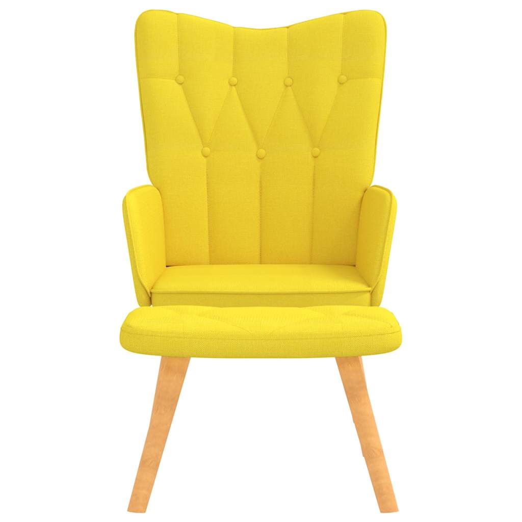 Chaise de relaxation avec tabouret Jaune moutarde Tissu Fauteuils vidaXL   