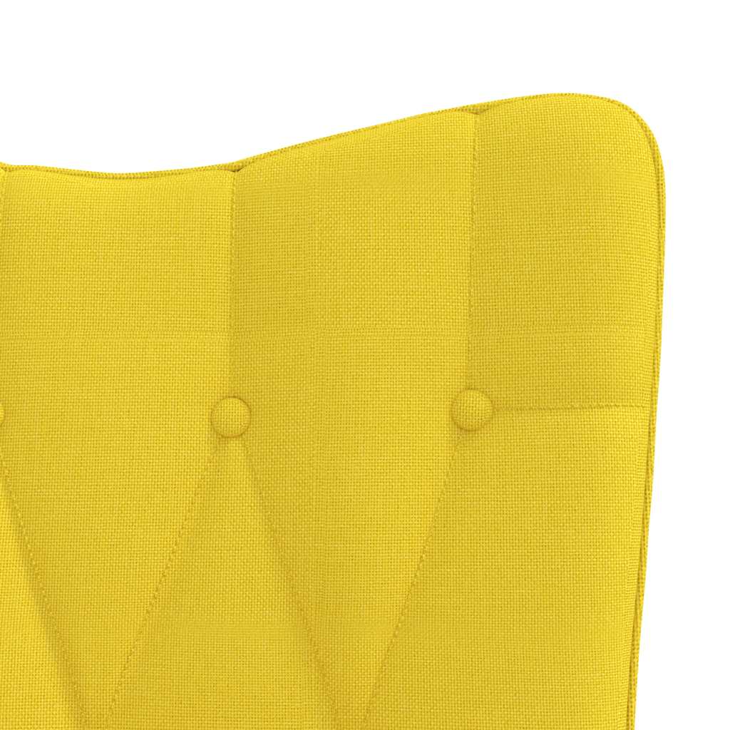 Chaise de relaxation avec tabouret Jaune moutarde Tissu Fauteuils vidaXL   