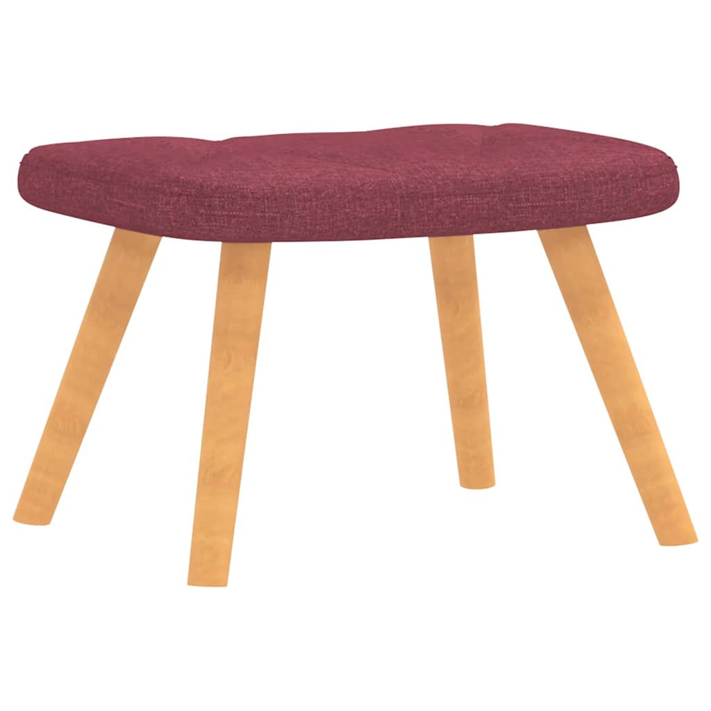 Chaise de relaxation avec tabouret Rouge bordeaux Tissu Fauteuils vidaXL   