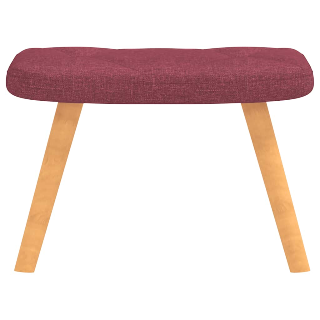 Chaise de relaxation avec tabouret Rouge bordeaux Tissu Fauteuils vidaXL   