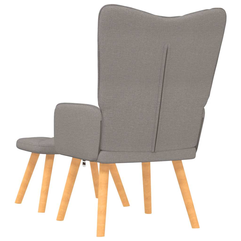 Chaise de relaxation avec tabouret Taupe Tissu Fauteuils vidaXL   