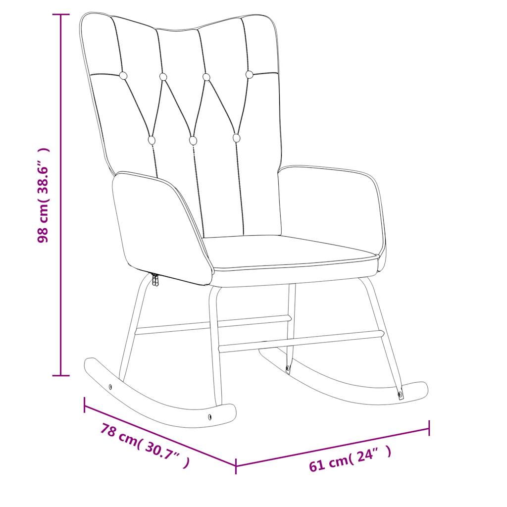 Chaise à bascule Gris clair Tissu Fauteuils à bascule vidaXL   