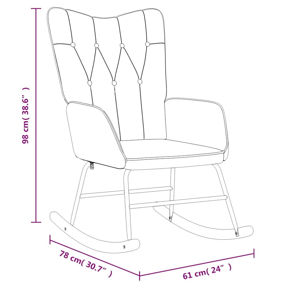 Chaise à bascule Gris foncé Tissu Fauteuils à bascule vidaXL   