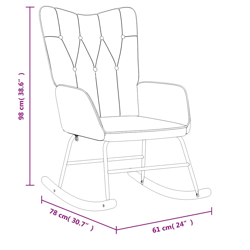 Chaise à bascule Marron Tissu Fauteuils à bascule vidaXL   