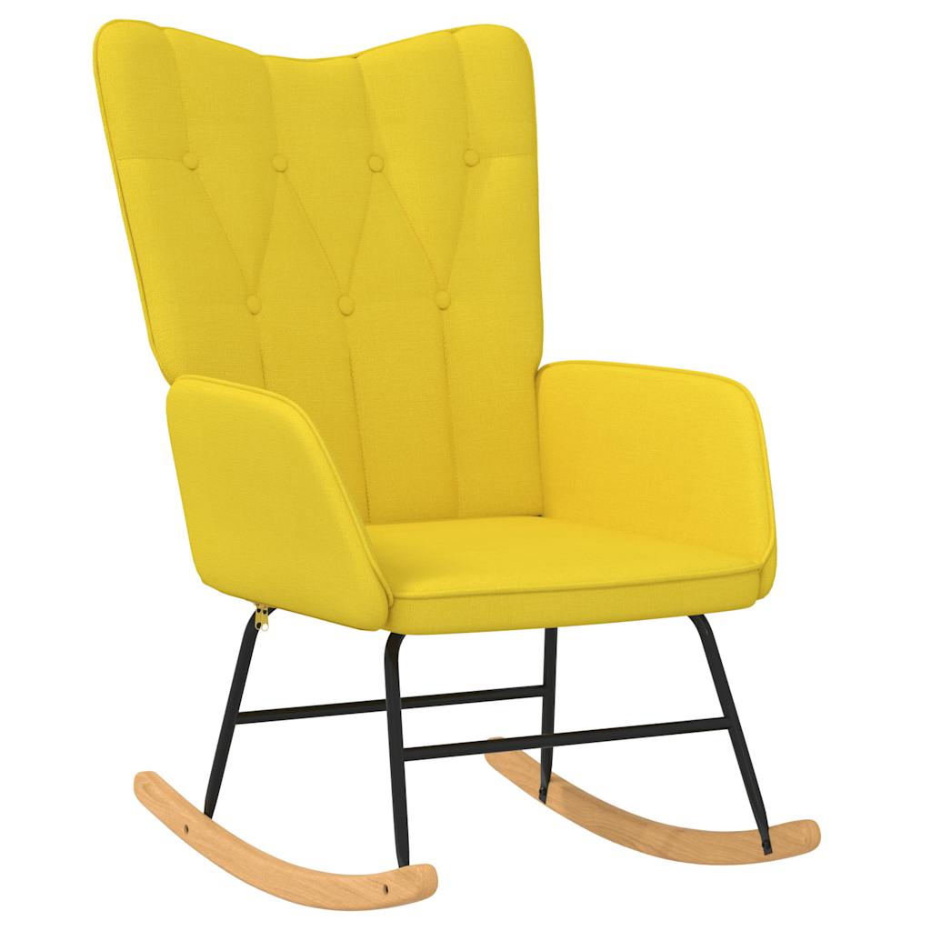 Chaise à bascule Jaune moutarde Tissu Fauteuils à bascule vidaXL   