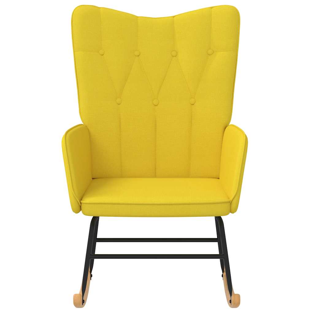 Chaise à bascule Jaune moutarde Tissu Fauteuils à bascule vidaXL   