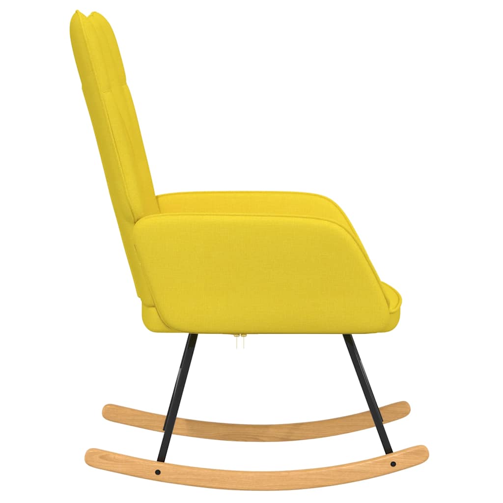 Chaise à bascule Jaune moutarde Tissu Fauteuils à bascule vidaXL   